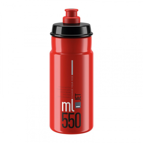lahev ELITE Jet Clear červená, šedé logo 550 ml