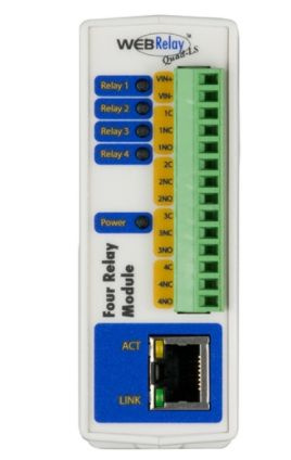 2N externí IP relé, čtyři výstupy, napájení PoE Class 1
