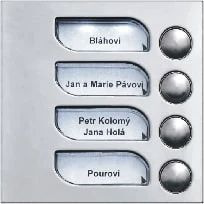 4FN 230 84.5/F - modul 4 tlač. TT KARAT, 4+n, nerez, 4 jmen.