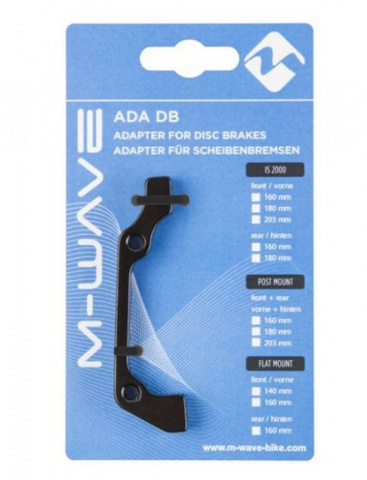 adaptér kotoučové brzdy M-WAVE přední 180mm/zadní 160mm standard servisní balení