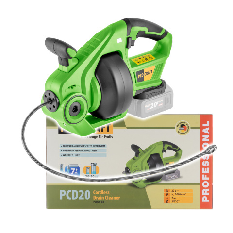 Aku čistič potrubí Procraft PCD20bb (bez baterie a nabíječky) | PCD20-BB