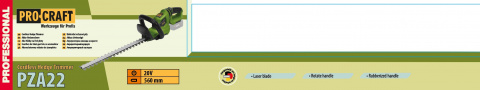 Aku plotostřih Procraft PZA22 (bez baterie a nabíječky) | PZA22