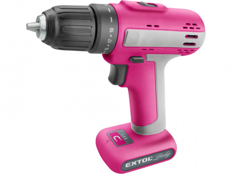 Aku šroubovák růžový Lady 12 V / 1500 Ah  Li-On Extol 402402