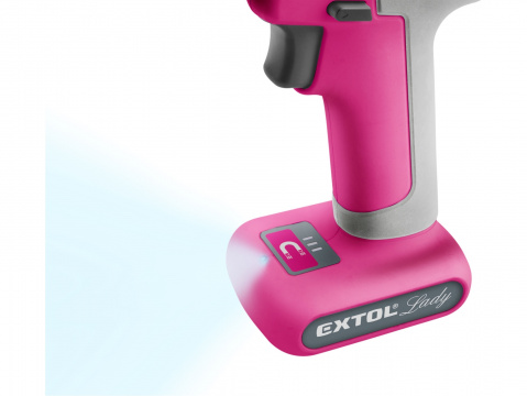 Aku šroubovák růžový Lady 12 V / 1500 Ah  Li-On Extol 402402