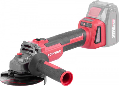 Aku úhlová bruska 115mm, bezuhlíková, 20V Worcraft CAG-S20LiBH SET 4.0Ah nabíječka kufr