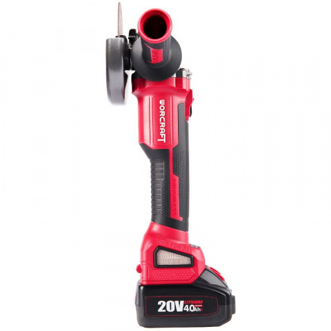Aku úhlová bruska 125mm, bezuhlíková, 20V Worcraft CAG-S20LiBH 1x4.0Ah, nabíječka, kufr