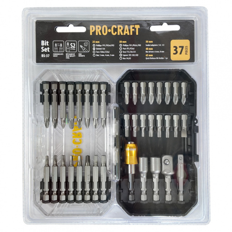 Aku vrtací šroubovák Procraft PA18LiH  se sadou bitů BS-37 | SPA18LiH-1B-C/BS-37
