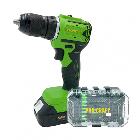 Aku vrtací šroubovák Procraft SPA18LiN Brushless se sadou bitů IBS-41 | SPA18LiN