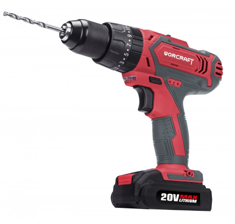 Aku vrtací šroubovák s příklepem CD-20LiH Worcraft 2 x 20V/2.0Ah a rychlonabíjením 113884