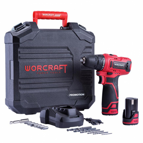 Akumulátorový šroubovák 12V CD-12LiA Worcraft 2x1.3Ah Li-Ion, v kufru