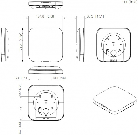 ARC3800H-W2(868)-B - černá - černá AirShield bezdrátová ústředna LAN, Wi-Fi, 150 vstupů, 32 zón