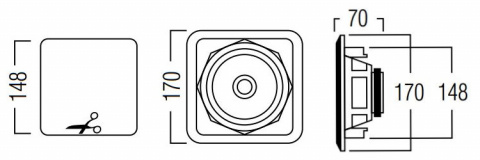 ARTSOUND FL101 - vestavný reproduktor, čtverec, flat