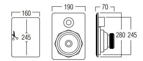 ARTSOUND FL301 - vestavný reproduktor, obdélník, plochý, 80 W