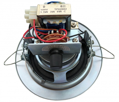 ARTSOUND MDT50 - 100 V vestavný reproduktor, 1,5-3-6 W, 8 Ω (10 W), bílý