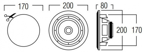 ARTSOUND MDT600 P - univerzální 6" vestavný 100 V reproduktor