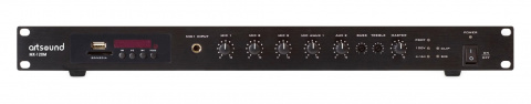 ARTSOUND MX-120M - 19” mixážní 100 V zesilovač s integrovaným přehrávačem a FM rádiem