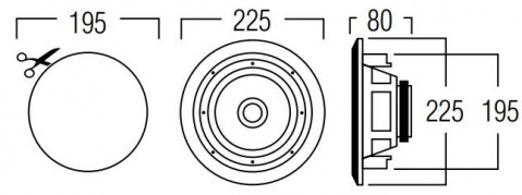ARTSOUND RO650.2 W - vestavný reproduktor, 85 W bílý - kulatý