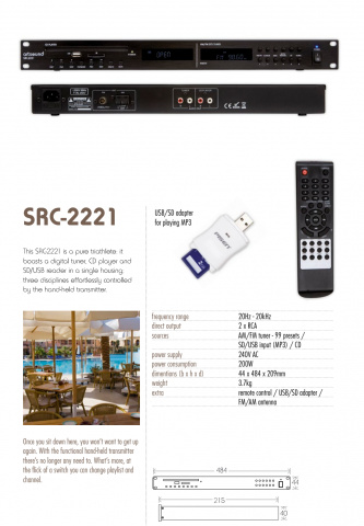 ARTSOUND SRC-2221  přehrávač CD / USB / SD / TUNER