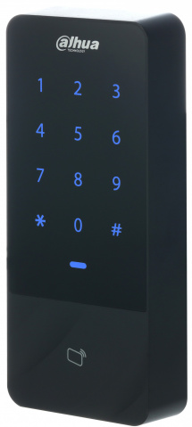 ASI1201E-V1 - autonomní čtečka s dotykovou klávesnicí a podsvitem, 13.56 MHz, 12 VDC, SmartPSS Lite