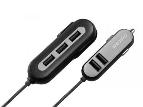 AVACOM CarHUB nabíječka do auta 5x USB výstup, černá