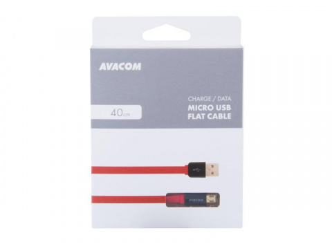 AVACOM MIC-40R kabel USB - Micro USB, 40cm, červená