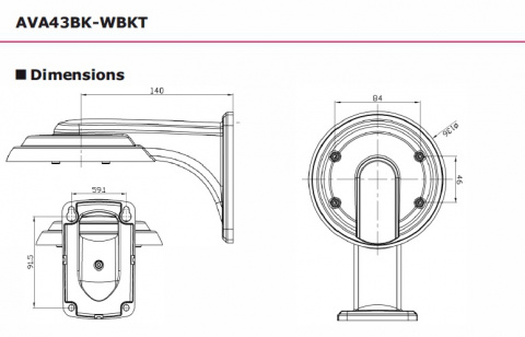 AVTECH AVA43BK-WBKT držák kamery nástěnný