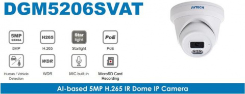 AVTECH DGM5206SVAT - 5MPX IP Dome kamera
