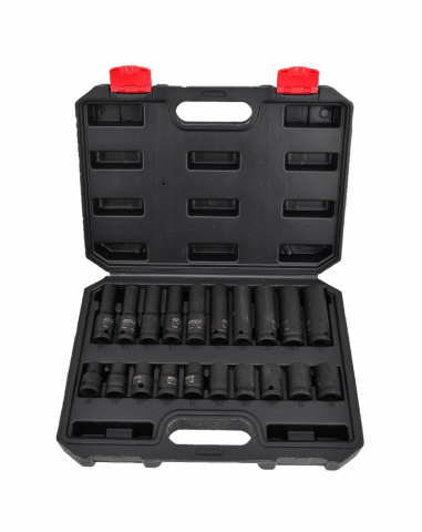 AWTOOLS Gola ořechy šestihranné kované, krátké a prodloužené 1/2" sada 20 kusů 10-19mm