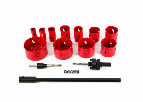 AWTOOLS Vrtáky vykružovací korunky, vyřezávací bimetalové miskové sada 15 dílů 19-76mm