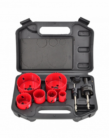 AWTOOLS Vrtáky vykružovací korunky, vyřezávací bimetalové miskové sada 8 dílů 22-73mm