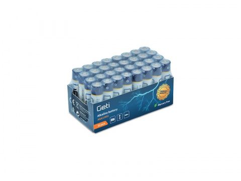 Baterie AAA (LR03) alkalická GETI 1,5V 32ks