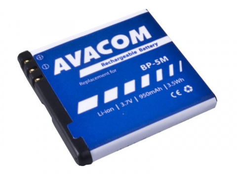 Baterie do mobilu Nokia N81, 6500 Slide Li-Ion 3,7V 950mAh (náhrada BP-5M)
