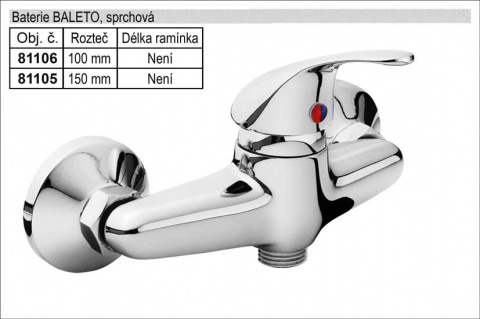 Baterie sprchová 150mm chromovaná