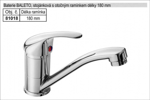 Baterie stojánková umyvadlová chromovaná délka 180mm