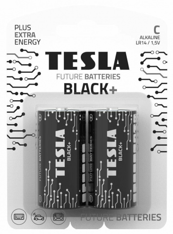 Baterie Tesla BLACK+ alkalická malá baterie mono C (LR14, blister) 2 ks