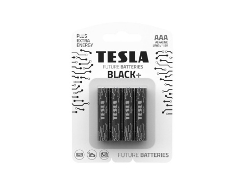 Baterie Tesla BLACK+ alkalická mikrotužková baterie AAA (LR03, blister) 4 ks