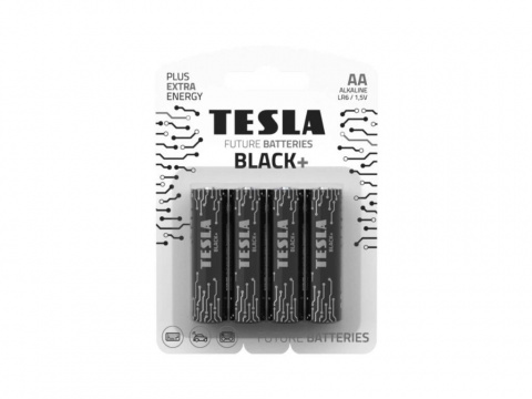 Baterie Tesla BLACK+ alkalická tužková baterie AA (LR06, blistr) 4 ks
