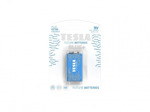 Baterie Tesla BLUE+, zinkouhlíková, 9V, 1 ks, (6LR61, blister)