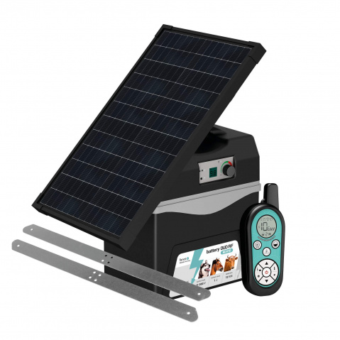 Bateriový RF zdroj fencee battery DUO RF BDX10 s ovladačem + solární panel 30 W + konzole