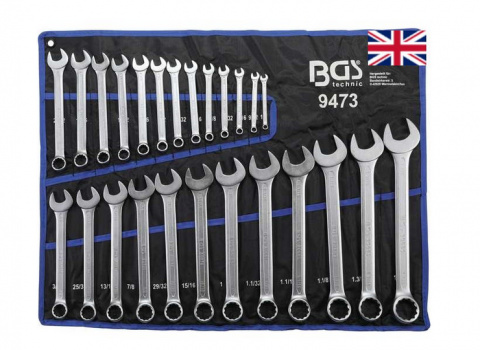 BGS Klíče očkoploché sada 1/4" až 1-1/4"  25 kusů CrV palcové rozměry