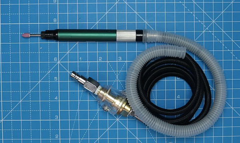 BGS Technic Pneumatická přímá mikro bruska set s ohebnou hřídelí, 17dílů, 3,2mm