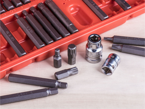 Bity Torx, XZN, Imbus, sada 40 dílů, pro ráčny 3/8“ a 1/2", Extol Premium