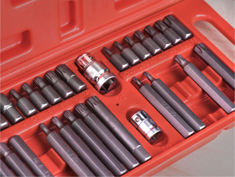 Bity Torx, XZN, Imbus, sada 40 dílů, pro ráčny 3/8“ a 1/2", Extol Premium