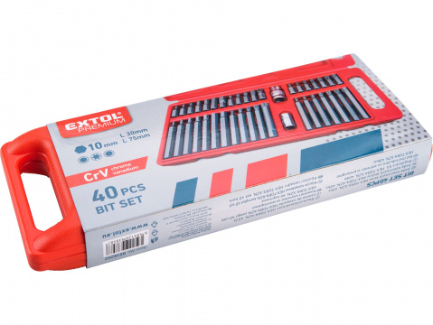 Bity Torx, XZN, Imbus, sada 40 dílů, pro ráčny 3/8“ a 1/2", Extol Premium