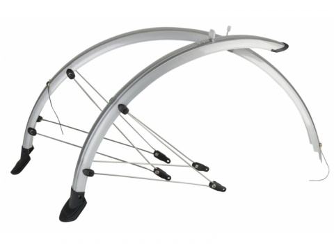 blatníky M-Wave 26" šíře 60mm + dynamo kabely stříbrné servisní balení