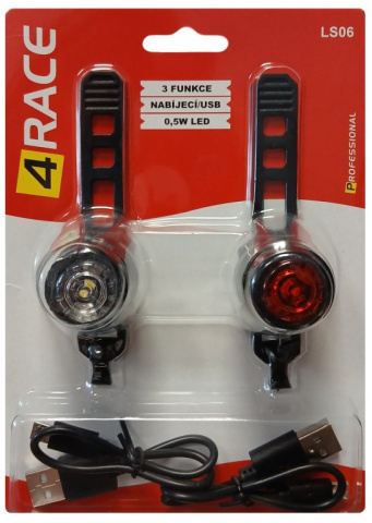 blikačka přední+zadní USB černé