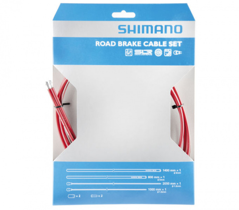 bowdeny+lanka Shimano set 1.6 x 1000/2050mm, 800/1400mm červený