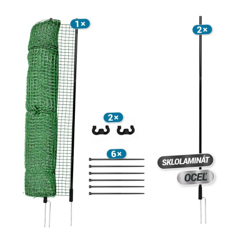 Branka pro mobilní ohradníkové sítě, výška 120 cm, šířka 90 cm, 2 hroty, nevodivá
