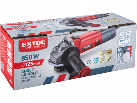 Bruska úhlová Extol Premium 125mm 850W s regulací otáček