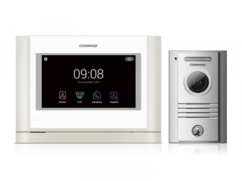 CDV-704MF bílý/40KHD - verze 230Vac - Sada handsfree videotelefonu a dveřní stanice